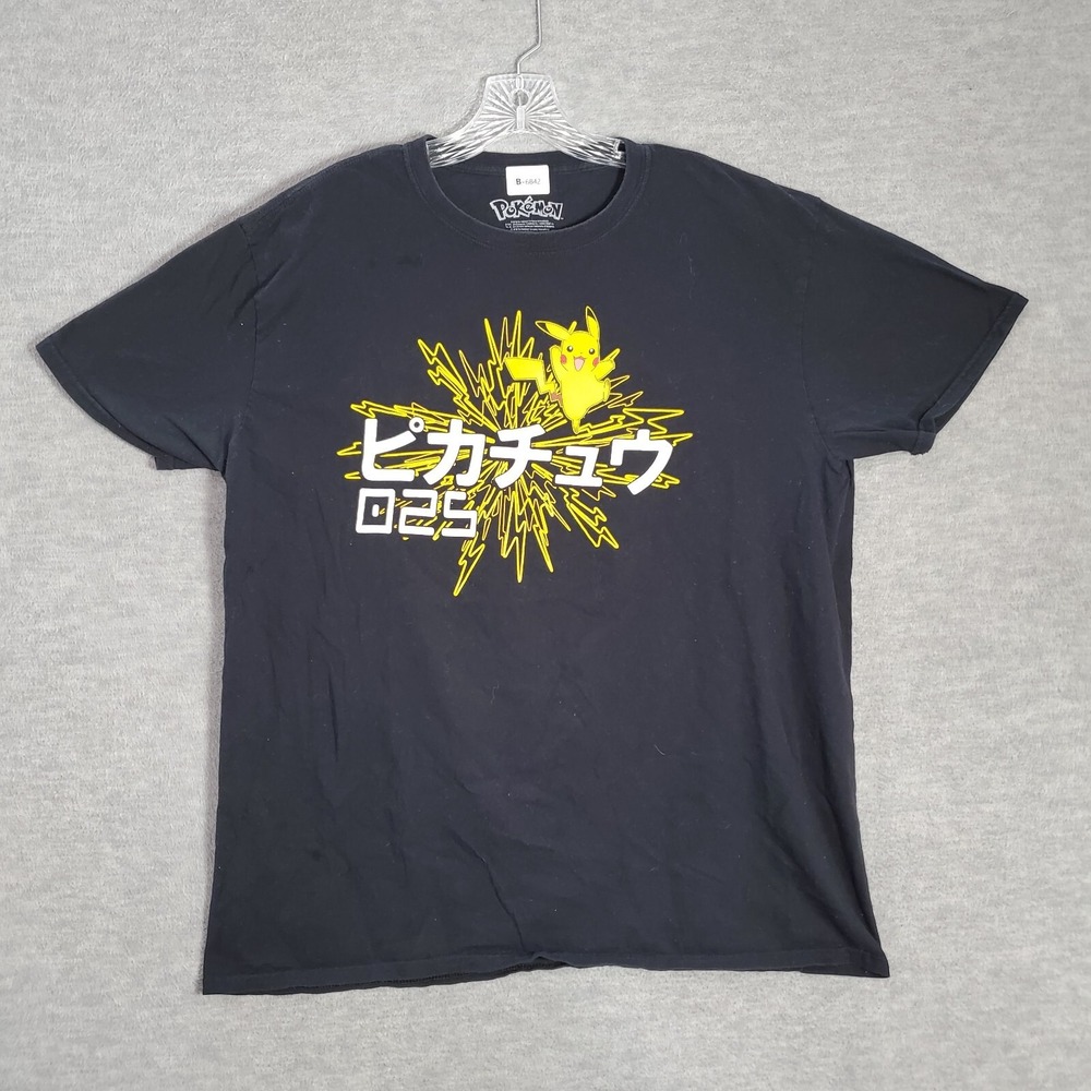 Pokemon Men Shirt XL Pikachu Electric Thunder Lightning Pokedex 25 Crew Tee READ